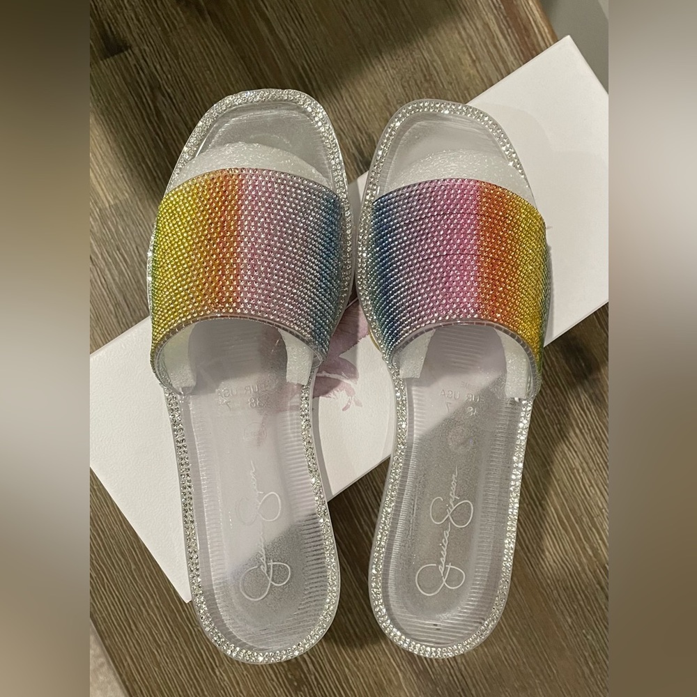 JESSICA SIMPSON JELLY SLIDE SANDAL NIB 7M